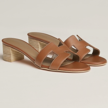 Guốc nữ Hermès HM Oasis Sandal Mules Slides Màu Nâu