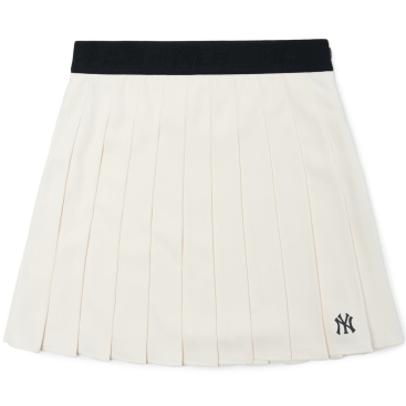 Chân Váy MLB NY Basic Pleats Skirt New York Yankees 3FSKB0324-50CRS Màu Trắng Kem