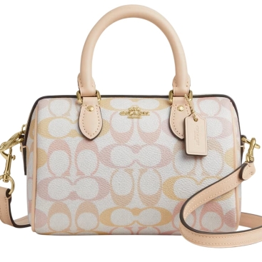 Túi Coach Mini Rowan Crossbody Bag In Pretty Signature Canvas Chalk Pink CEK81