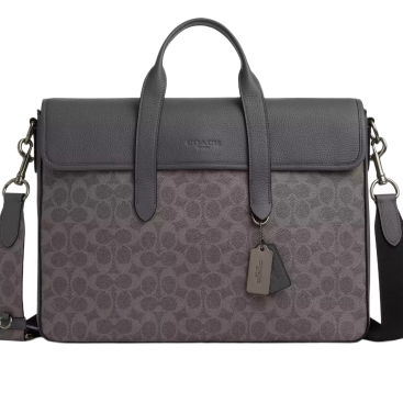 Túi Coach Sullivan Portfolio Brief In Signature Canvas Grey Charcoal CZ402