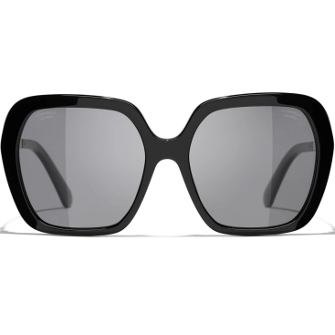 Mắt kính Chanel Square Sunglasses Acetate Metal Frame Black Grey 5521