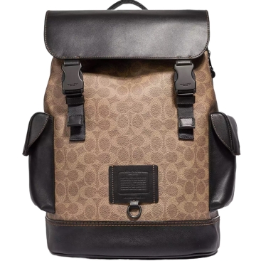 Balo Coach Rivington Backpack In Signature Canvas Black Copper Khaki 40344