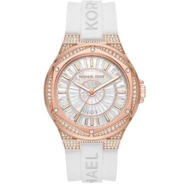 Đồng hồ nữ Michael Kors Oversized Lennox Pavé Rose Gold-Tone and Silicone Watch MK7248