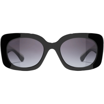 Kính mát Chanel Square Sunglasses Black Acetate Frame Grey Lenses 5563B  