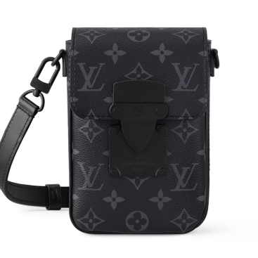 Túi đeo điện thoại Louis Vuitton LV S-Lock Vertical Wearable Wallet Monogram Eclipse Coated Canvas Bags