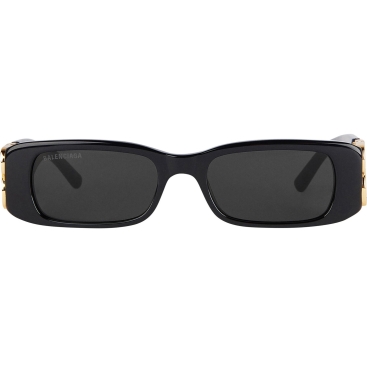 Mắt kính Balenciaga Dynasty Rectangle Sunglasses In Black Acetate With Black Lenses BB0096S