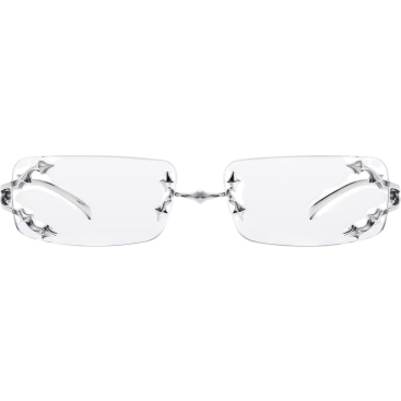 Mắt kính gọng cận Gentle Monster Mosh 02 Square Glasses in Glossy Silver Metal
