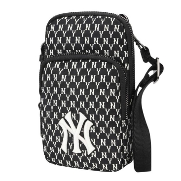 Túi đeo chéo mini đen thêu logo NY MLB Monogram New York Yankees Black