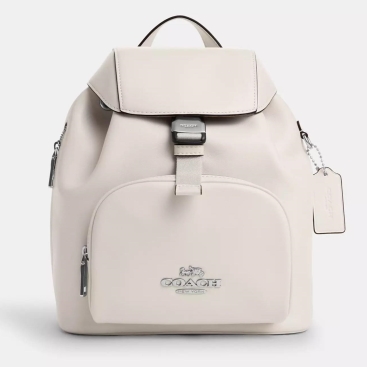 Balo nữ Coach Pace Silver Chalk Refined Calf Leather Backpack CR100