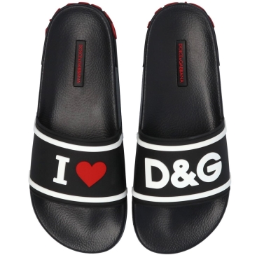 Dép Dolce & Gabbana Slipper I Love D & G Rubber Slides With Logo