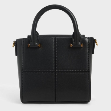 Túi xách nữ Charles & Keith Textured Panelled Top Handle Bag 