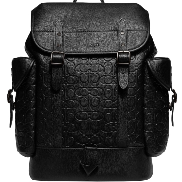 Balo Coach Hitch Backpack In Signature Leather Black CH767