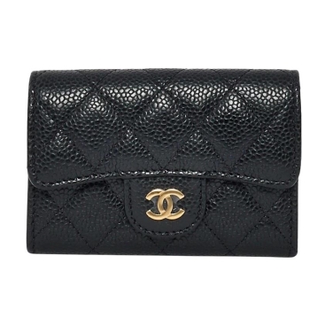 Ví Chanel Black Caviar Leather Classic Flap Card Holder