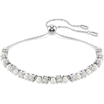 Vòng tay Swarovski Matrix Bracelet Crystal Pearl Round Cut White Rhodium Plated 5689633