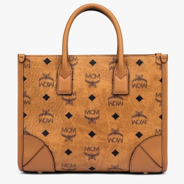 Túi đeo chéo nữ MCM Small Munchen Tote Bag in Visetos And Nappa Leather