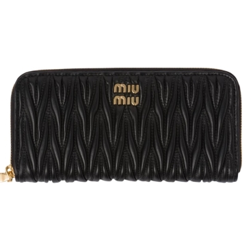 Ví dài Miu Miu Large Matelassé Nappa Leather Wallet Black
