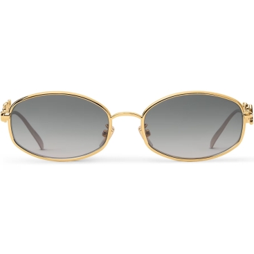 Mắt Kính Louis Vuitton Dáng Tròn LV Script Metal Round Sunglasses Gold
