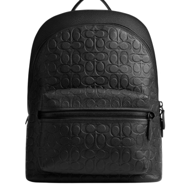 Balo Coach Charter Backpack In Signature Leather Black CP117