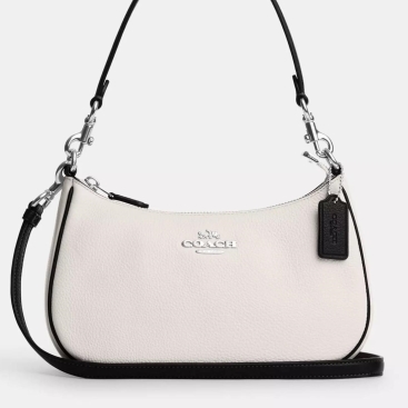 Túi đeo vai Coach Teri Novelty Leather Silver Chalk Shoulder Bag CP069