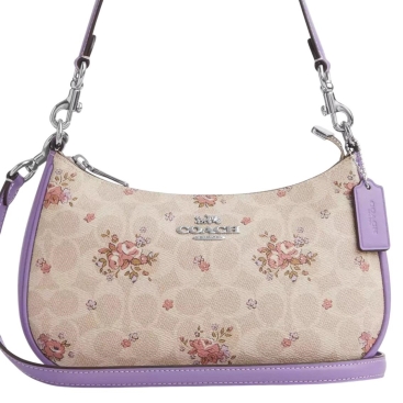 Túi Coach Teri Shoulder Bag In Signature Canvas With Floral Print Sand Multi CAL37