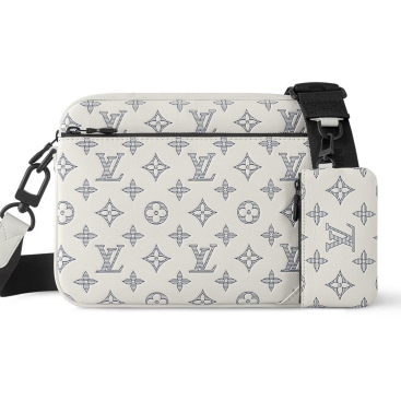 Túi LV Louis Vuitton Trio Messenger Monogram Shadow Calf Leather White