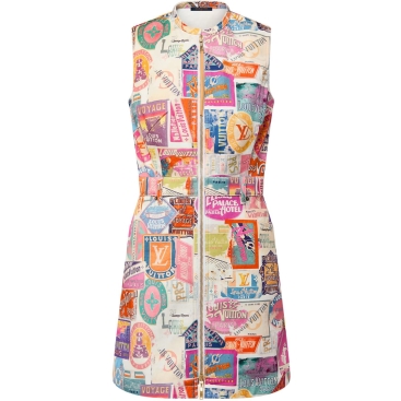 Váy đầm Louis Vuitton Travel Patch Zip-Up Dress 1AHGFD