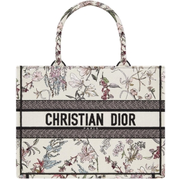 Túi cầm tay nữ Medium Dior Book Tote Beige Millefiori Embroidery