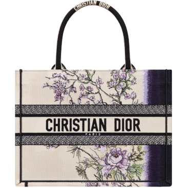 Túi cầm tay nữ Medium Dior Book Tote Multicolor Dior Pivoine Embroidery