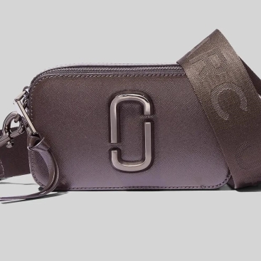 Túi xách nữ Marc Jacobs màu nâu xám The Snapshot Ink Grey Leather Camera Bag