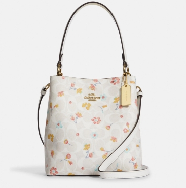 Túi Coach Small Town Bucket Bag In Signature Canvas With Mystical Floral Print