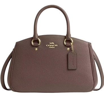 Túi Coach nữ Savannah Small Carryall Bag Pebbled Leather Dark Stone CAL54