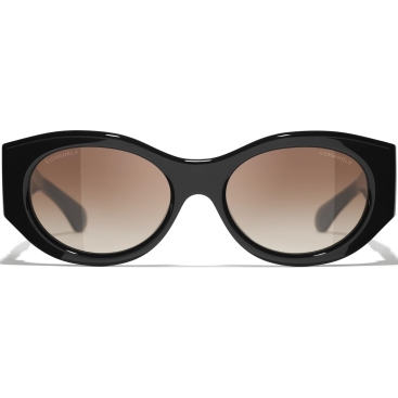 Mắt kính Chanel Oval Sunglasses Black Lenses Black Gradient