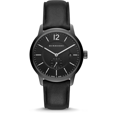 Đồng Hồ Nam Burberry The Classic Round Swiss Made Leather Strap Black Dial 40mm Watch BU10003