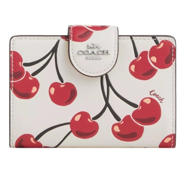 Ví Coach nữ Medium Corner Zip Wallet With Cherry Print CZ762