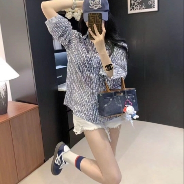 Áo sơ mi nữ họa tiết hãng Dior