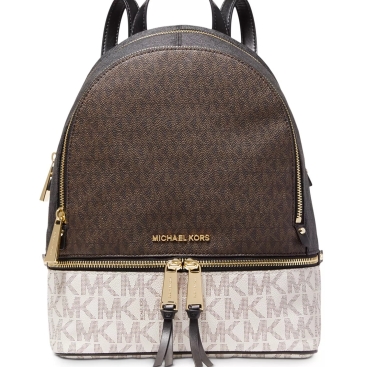 Balo Michael Kors Rhea Medium Color-block Logo Backpack in Musk Multi