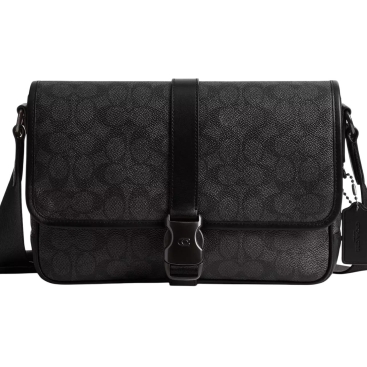 Túi Coach Nam League Messenger Bag In Signature Canvas Charcoal CU202