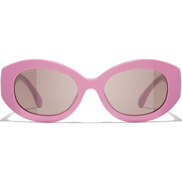 Kính mát Chanel Oval Sunglasses Acetate Pink 5528
