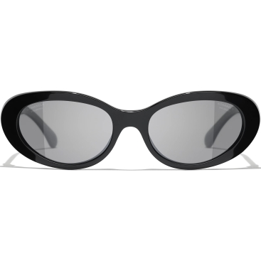 Kính mát Chanel Oval Sunglasses Acetate Black 5515