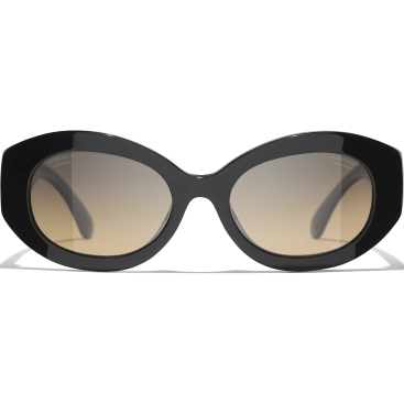 Mắt Kính Chanel Oval Sunglasses Acetate Black 5528