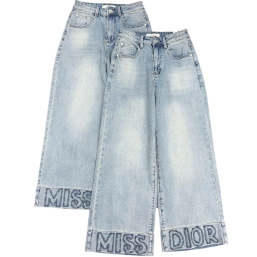 Quần jean suông nữ Miss Dior