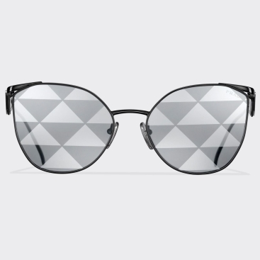 Mắt kính nữ Prada Symbole Metal Black Triangle Lenses Sunglasses SPR50Z-S1AB-FE03T