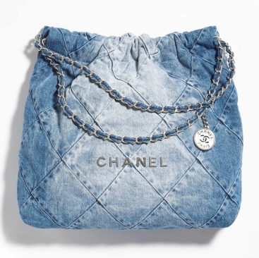 Túi Đeo Vai Nữ Chanel 22 Denim Medium Màu Xanh