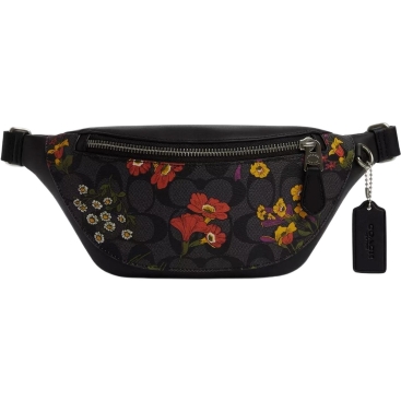 Túi bao tử Coach Warren Mini Belt Bag In Signature Canvas With Floral Print Charcoal Multi CR189