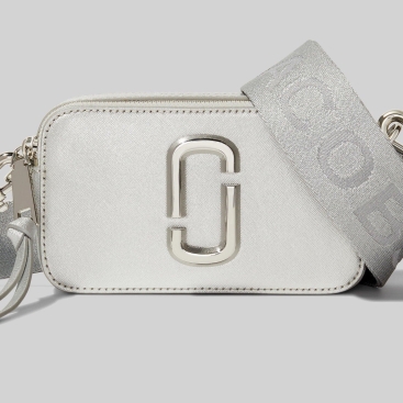 Túi xách nữ Marc Jacobs màu bạc The Snapshot Dtm Metallic Silver Coated Leather Camera Bag
