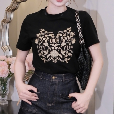 Áo họa tiết nữ tay ngắn Dior