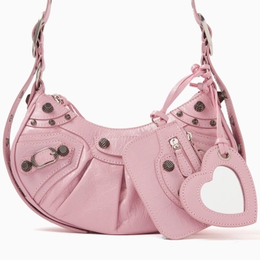 Túi xách nữ Balenciaga Le Cagole XS Shoulder Bag in Baby Pink Arena Lambskin