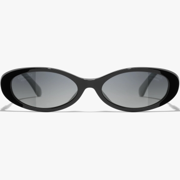 Mắt kính Chanel Oval Sunglasses Black 5565