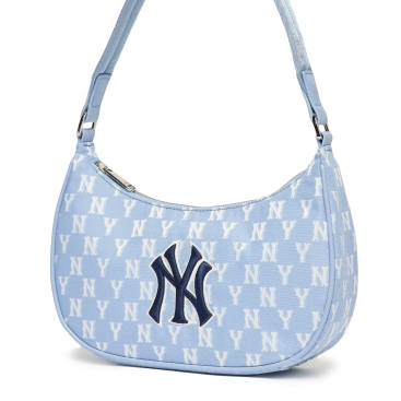 Túi đeo vai nữ MLB Monogram Hobo Bag New York Yankees L.Blue