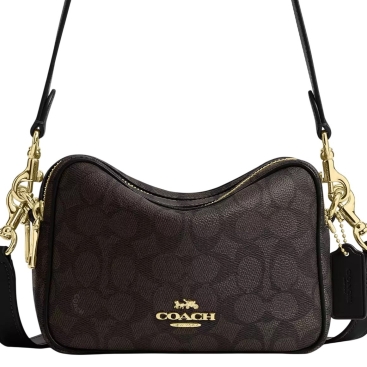Túi Coach Mini Carey Crossbody Bag In Signature Canvas Black CEK69
